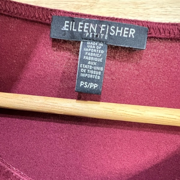 Eileen Fisher Asymmetrical Hem 3/4 Sleeve Passion Flower Scoop-Neck Jersey Dress - Picture 7 of 7